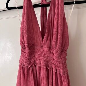 Flirty pink halter dress